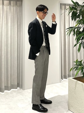 「トート」｜「アイテム（ジャケット/アウター）」を使った、PAKUさん（メンズ・173cm）の秋コーディネート
