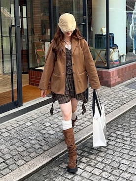 「アイテム（ワンピース/ドレス）」を使った、senaさん（レディース・158cm）の秋コーディネート