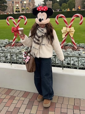 「アイテム（デニムパンツ）」を使った、senaさん（レディース・158cm）の冬コーディネート