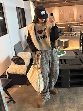 「アイテム（帽子）」を使った、senaさん（レディース・158cm）の秋コーディネート