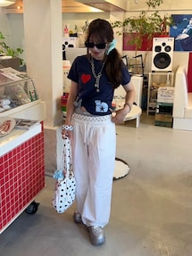 sena｜BAUFのTシャツ/カットソーを使った夏参考コーディネート
