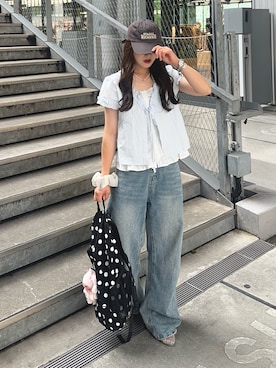「CIAOPANIC TYPY（チャオパニックティピー）のアイテム（帽子）」を使った、senaさん（レディース・158cm）の夏コーディネート