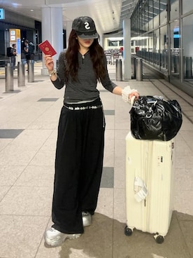 「アイテム（スウェットパンツ）」を使った、senaさん（レディース・158cm）の夏コーディネート