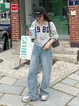 「アイテム（パーカー）」を使った、senaさん（レディース・158cm）の夏コーディネート