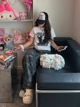 「アイテム（帽子）」を使った、senaさん（骨格ウェーブ・レディース・158cm）の夏コーディネート