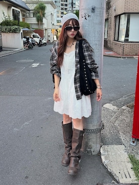 「アイテム（バッグ）」を使った、senaさん（レディース・158cm）の秋コーディネート