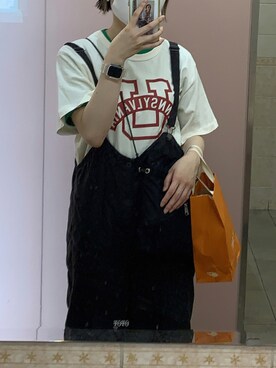 「アウトドアミックス」｜「アイテム（オールインワン・サロペット）」を使った、ji443さん（レディース・158cm）の夏コーディネート