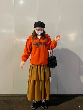 「archives（アルシーヴ）のアイテム（帽子）」を使った、marinaさん（レディース・162cm）の冬コーディネート