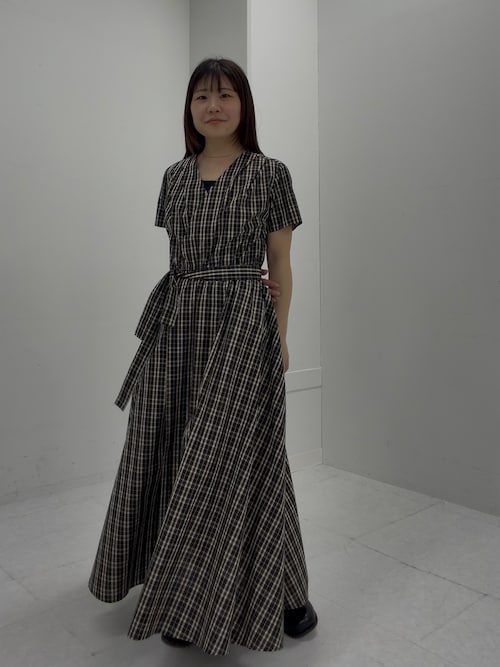 セール】『WEB/一部店舗限定』チェックカシュクールワンピース