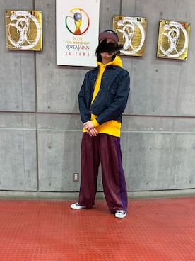 「Needles（ニードルス）のアイテム（その他パンツ）」を使った、ぴ(●・▽・●)さん（メンズ・182cm）の秋コーディネート