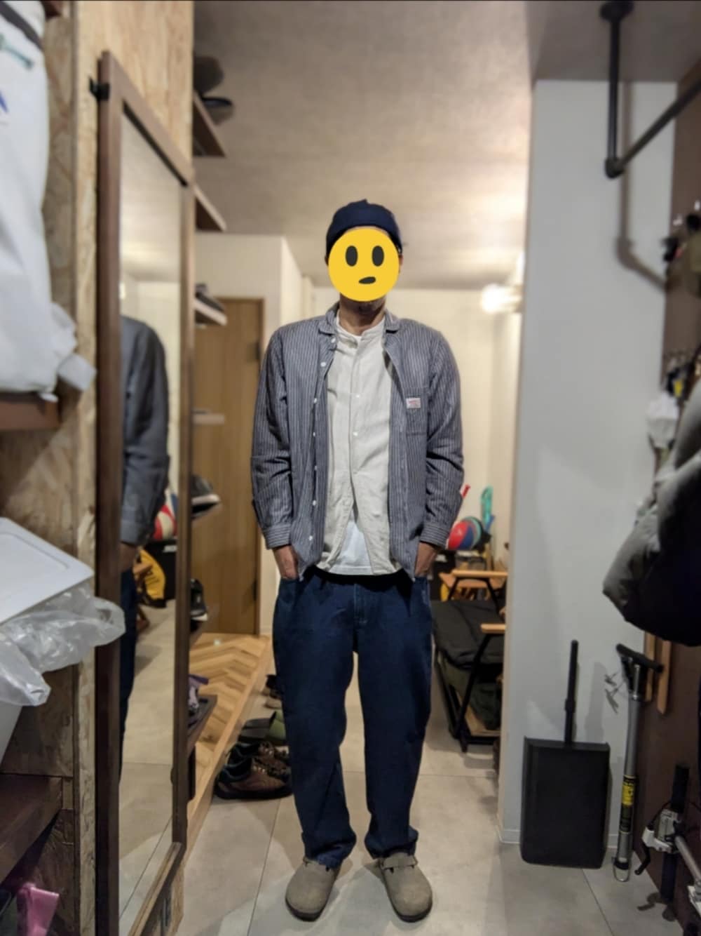 「アキコーデ、40代ファッション」｜「BIRKENSTOCKの＜BIRKENSTOCK＞ Boston TAUPE/ボストン トープ/サンダル（サンダル、ベージュ系）」を使った、tomo_hooさん（メンズ・179cm）の秋コーディネートの1枚目の写真