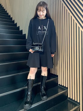 「AXchange」｜「アイテム（ワンピース/ドレス）」を使った、myuさん（レディース・157cm）の冬コーディネート