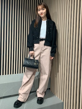 「ARMANI EXCHANGE（アルマーニエクスチェンジ）のアイテム（ブルゾン）」を使った、myuさん（レディース・157cm）の冬コーディネート