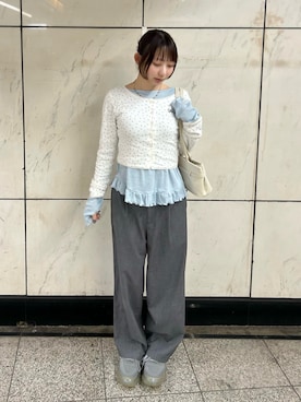 「grounds（グラウンズ）のアイテム」を使った、meriさん（レディース・148cm）の春コーディネート