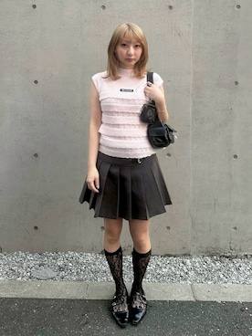「半袖ニット」｜meriさん（レディース・148cm）の春コーディネート
