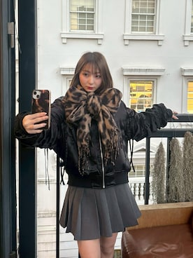 「アイテム（マフラー）」を使った、meroさん（レディース・148cm）の秋コーディネート