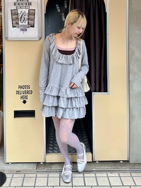 「アイテム（レッグウェア、パープル系）」を使った、meriさん（レディース・148cm）の秋コーディネート