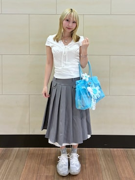 「grounds（グラウンズ）のアイテム」を使った、meriさん（レディース・148cm）の夏コーディネート
