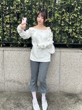 「PUMA（プーマ）のPUMA プーマ ウィメンズ SPEEDCAT BALLET METALLIC / スピードキャット バレエ メタリック スニーカー（スニーカー、グレー系）」を使った、meriさん（レディース・148cm）の春コーディネート
