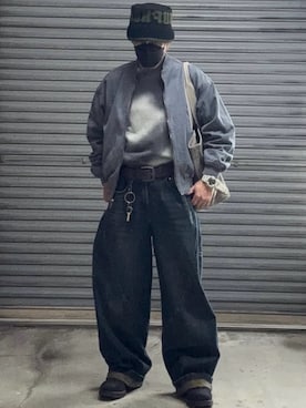 「HUF（ハフ）のアイテム」を使った、akitakoさん（メンズ・168cm）の冬コーディネート