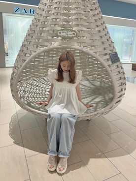 「カーブデニム」｜srcha23さん（レディース・154cm）の夏コーディネート