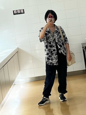 「アイテム（カーゴパンツ）」を使った、R。さん（レディース・149cm）の夏コーディネート