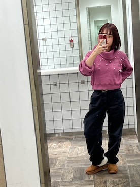 「GAP（ギャップ）のアイテム（パンツ）」を使った、R。さん（レディース・149cm）の冬コーディネート