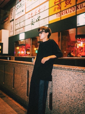 「アイテム（Tシャツ/カットソー）」を使った、京生さん（メンズ・173cm・10代）の秋コーディネート