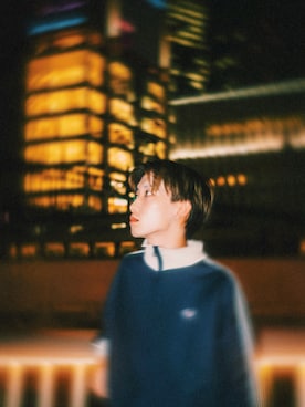 「moment+（モーメントプラス）の【累計販売枚数1万枚突破！】ロゴ刺繍トラックジャケット（ブルゾン）」を使った、京生さん（メンズ・173cm・10代）の秋コーディネート