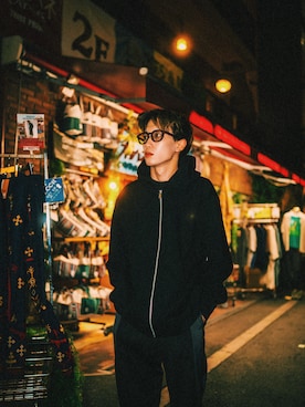 「アイテム（パーカー）」を使った、京生さん（メンズ・173cm・10代）の秋コーディネート