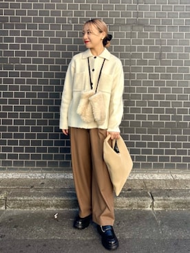 「アイテム（手袋）」を使った、nakaneさん（レディース・153cm）の冬コーディネート