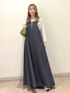 「ベーシック/トラッド」｜「アイテム（ワンピース/ドレス）」を使った、nakaneさん（レディース・153cm）の秋コーディネート