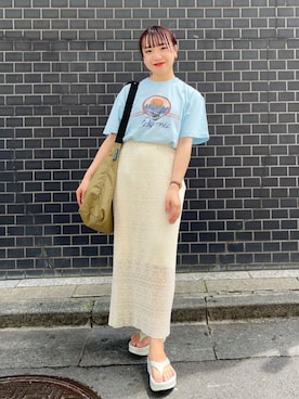 「LAPUIS（ラピュイ）のアイテム（アクセサリー）」を使った、nakaneさん（レディース・153cm）の夏コーディネート