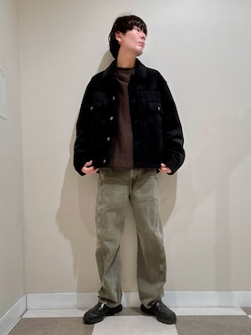 「アイテム（カバーオール）」を使った、komaさん（メンズ・173cm）の冬コーディネート