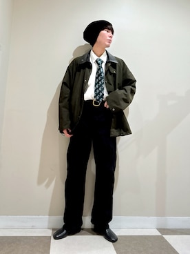 「アイテム（ネクタイ、グリーン系）」を使った、komaさん（メンズ・173cm）の秋コーディネート