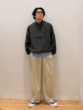 「SENSE OF PLACE by URBAN RESEARCH(センスオブプレイスバイアーバンリサーチ)のキュプラタッチライトブルゾン(ブルゾン、グレー系)」を使った、shinyaさん(メンズ・175cm)の夏コーディネート