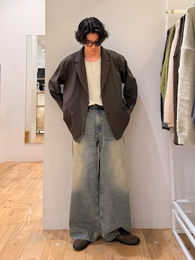「SENSE OF PLACE by URBAN RESEARCH（センスオブプレイスバイアーバンリサーチ）の『別注』Healthknit×SENSE OF PLACE　タンクトップ（タンクトップ、ベージュ系）」を使った、shinyaさん（メンズ・175cm）の春コーディネート