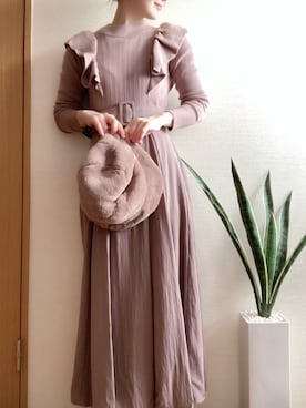 「AND COUTURE（アンドクチュール）のアイテム」を使った、hachi23さん（レディース・158cm）の冬コーディネート