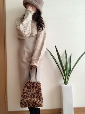 「titivate（ティティベイト）のアイテム（ハンドバッグ）」を使った、hachi23さん（レディース・158cm）の冬コーディネート