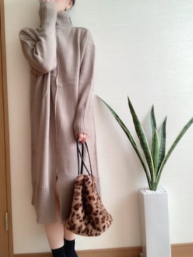 「titivate（ティティベイト）のアイテム（ハンドバッグ）」を使った、hachi23さん（レディース・158cm）の冬コーディネート