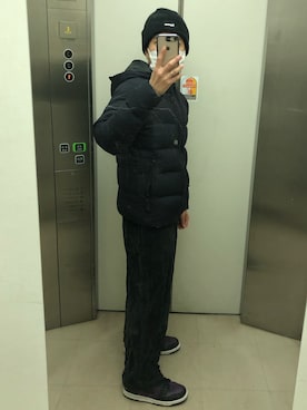 「ユニクロU」｜「アイテム（ジャケット/アウター）」を使った、マーティーさん（メンズ・160cm）の冬コーディネート