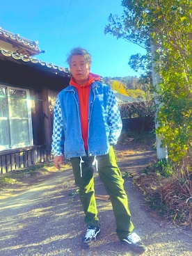 「H&M（エイチ・アンド・エム）のアイテム（デニムジャケット）」を使った、238さん（メンズ・176cm）の冬コーディネート