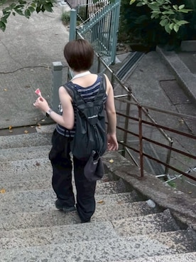 「アイテム（カーゴパンツ）」を使った、彗さん（レディース・157cm）の夏コーディネート