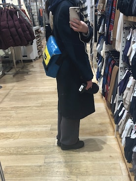 「アイテム（メッセンジャーバッグ）」を使った、彗さん（レディース・157cm）の冬コーディネート