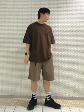 「Snow Peak（スノーピーク）のアイテム」を使った、栁 椋介さん（メンズ・172cm）の夏コーディネート