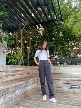 「Saturdays NYC（サタデーズ ニューヨークシティ ）のアイテム（チノパンツ）」を使った、Kiralyさん（レディース・165cm）の夏コーディネート