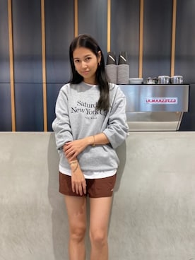 「Saturdays NYC（サタデーズ ニューヨークシティ ）のアイテム（スウェット）」を使った、Kiralyさん（レディース・165cm）の秋コーディネート