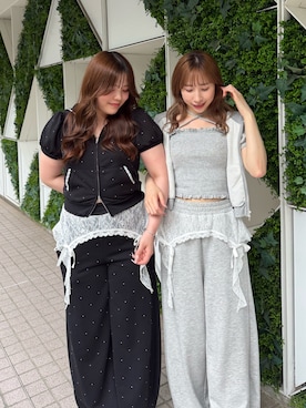 「OLIVE des OLIVE（オリーブデオリーブ）のMy Select キャミ（キャミソール、グレー系）」を使った、ainoさん（レディース・155cm）の夏コーディネート