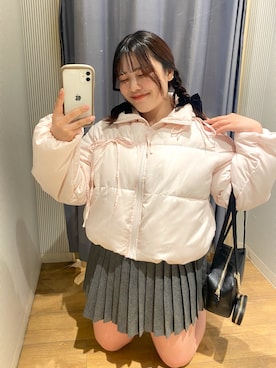 「OLIVE des OLIVE（オリーブデオリーブ）のアイテム（ダウンジャケット/コート）」を使った、ainoさん（レディース・155cm）の冬コーディネート