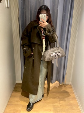 「OLIVE des OLIVE（オリーブデオリーブ）のアイテム（その他アウター）」を使った、ainoさん（レディース・155cm）の冬コーディネート
